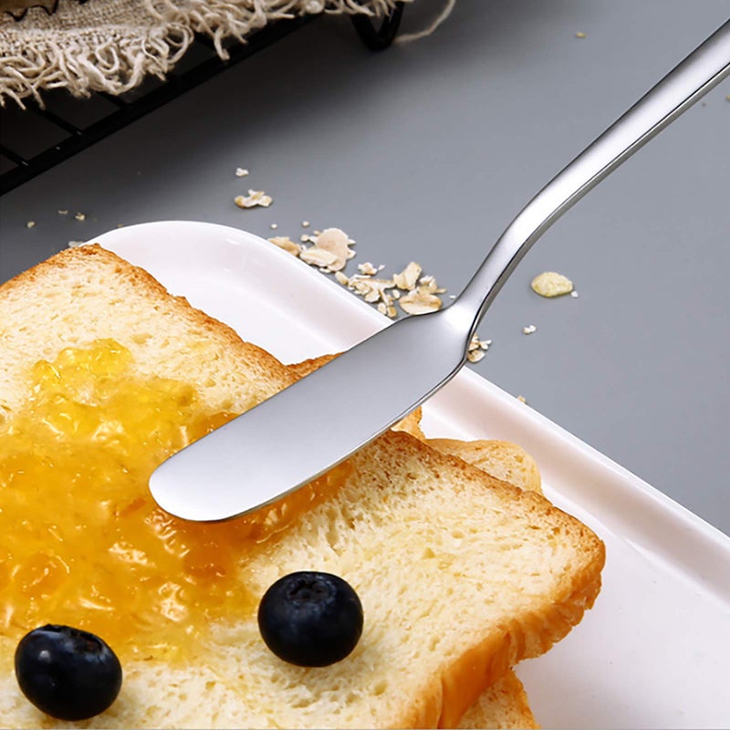VANRA Cheese Spreader Knife Set 4-Piece Stainless Steel Butter Knife Small Sandwich Condiment Jam Bread Cream Canape Knives Spatula 6.5-inch - Image 4
